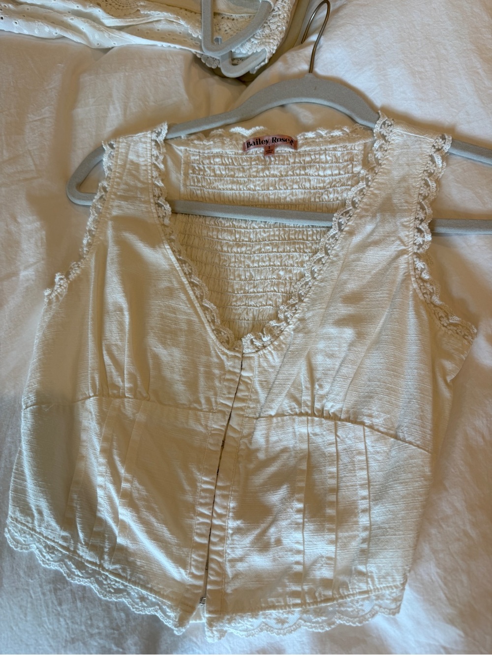 Bailey 44 Cream Lace-Trim V-Neck Camisole
